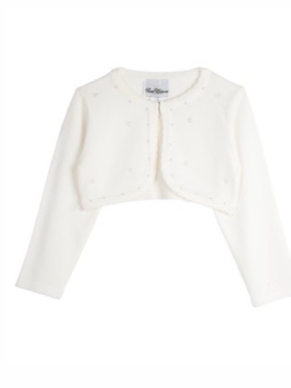 Pearl-Embellished Cropped Cardigan - Cream size 8